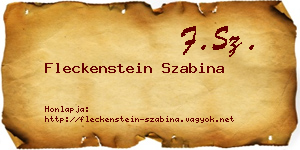 Fleckenstein Szabina névjegykártya